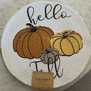 Hello Fall Pumpkin Placemat - Set of 4